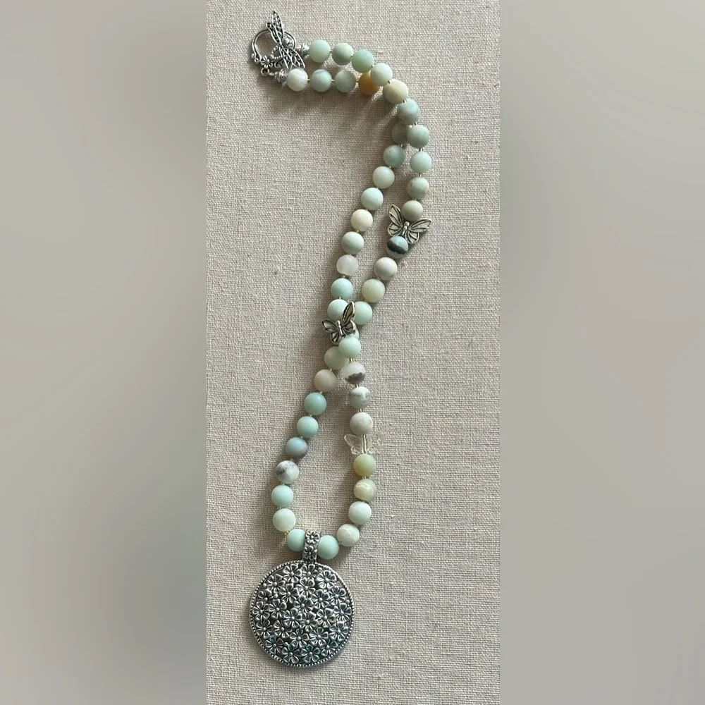 26-1/2 inch Amazonite bead necklace NWOT - Picture 4 of 13